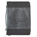 Bible Cover LuxLeather Be Strong Lion Large - Joshua 1:9