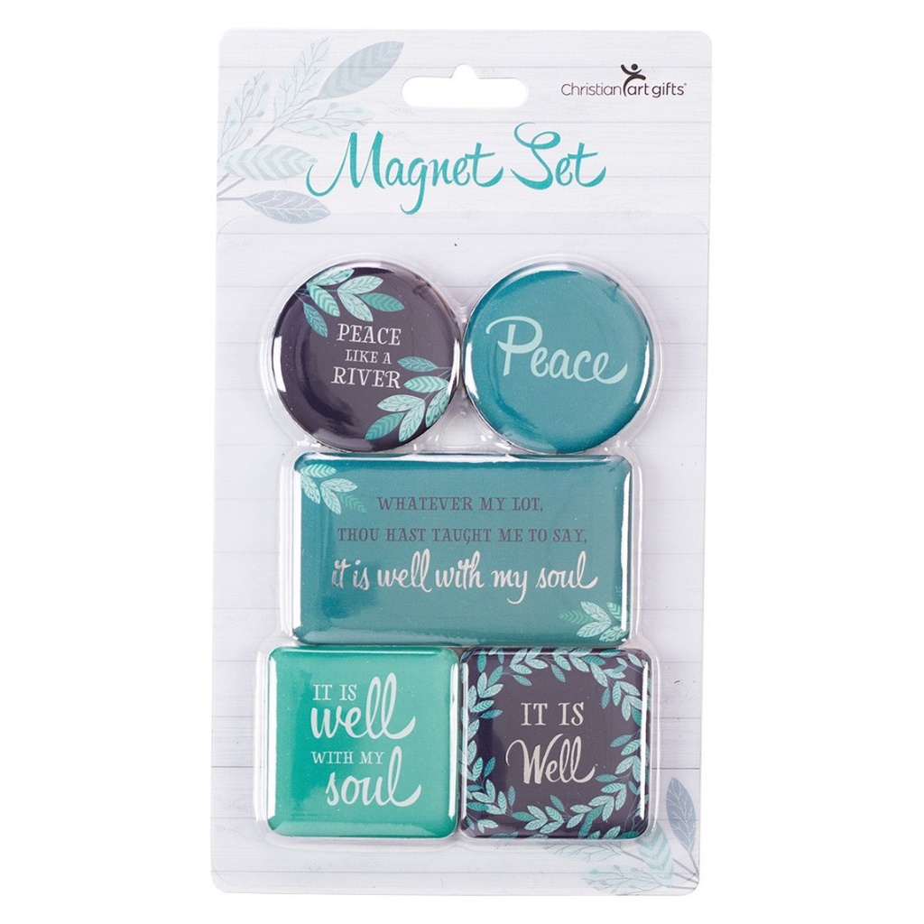 Magnet Set It is Well Blue/Turquoise (set of 5)