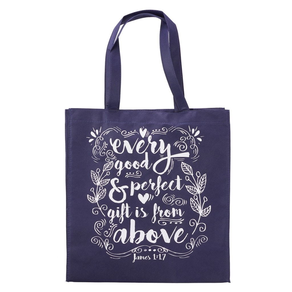 Tote Bag Every Good & Perfect Gift Purple/White - James 1:17