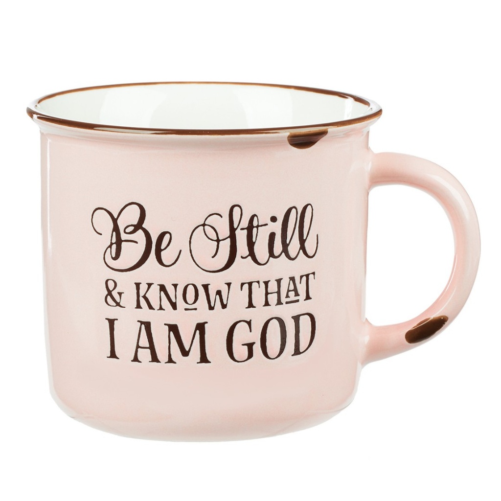 Mug Camp Style Be Still and Know Pink/White - Psalm 46:10