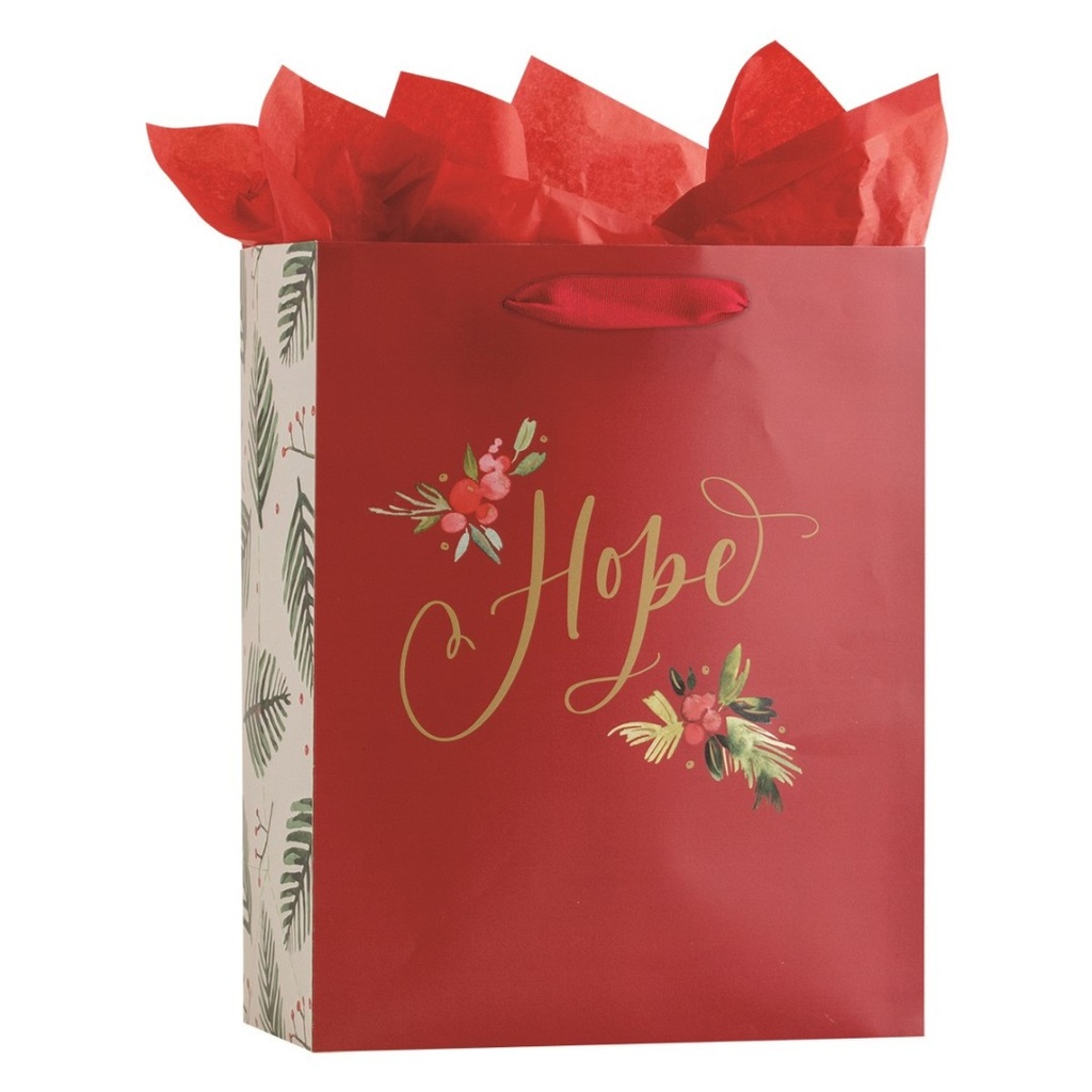 Gift Bag Large Christmas Hope Red