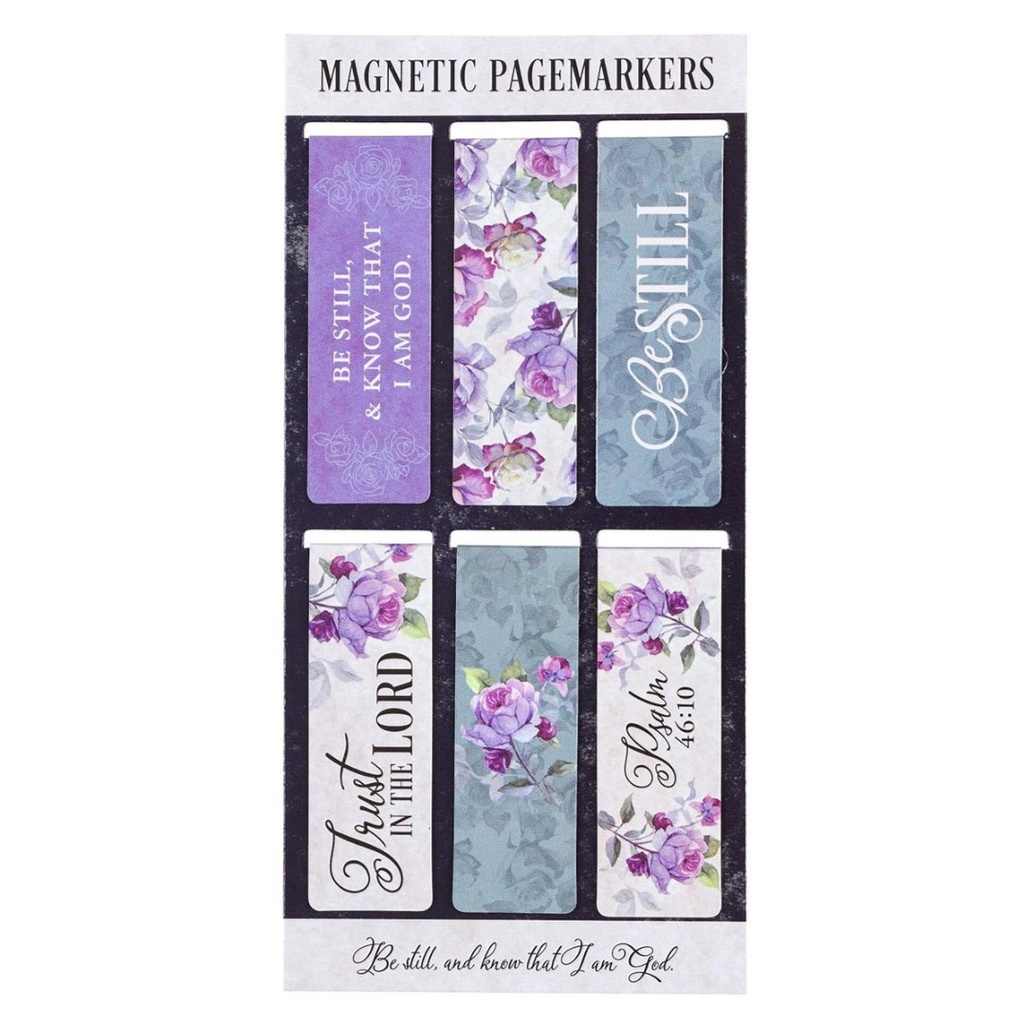 Pagemarker Magnetic Be Still Purple Floral