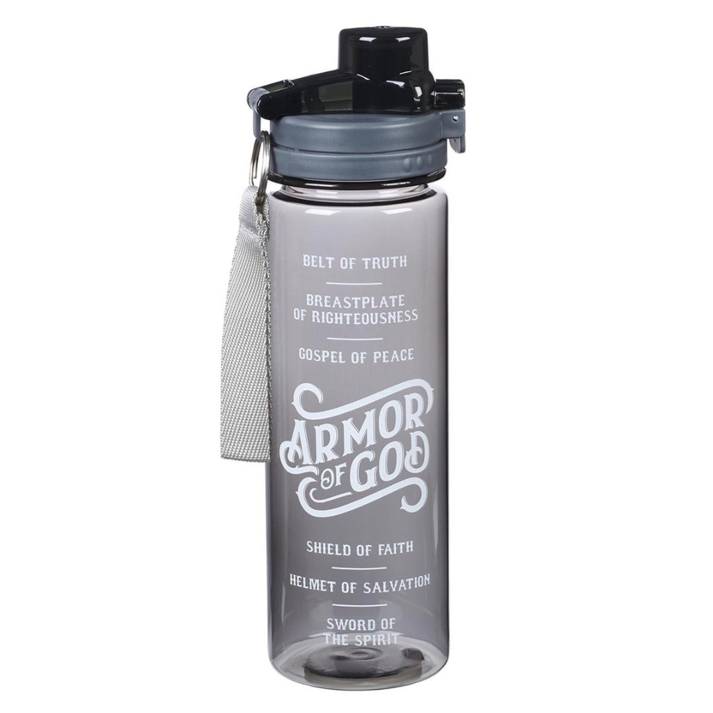 Water Bottle Plastic Armor Of God Black