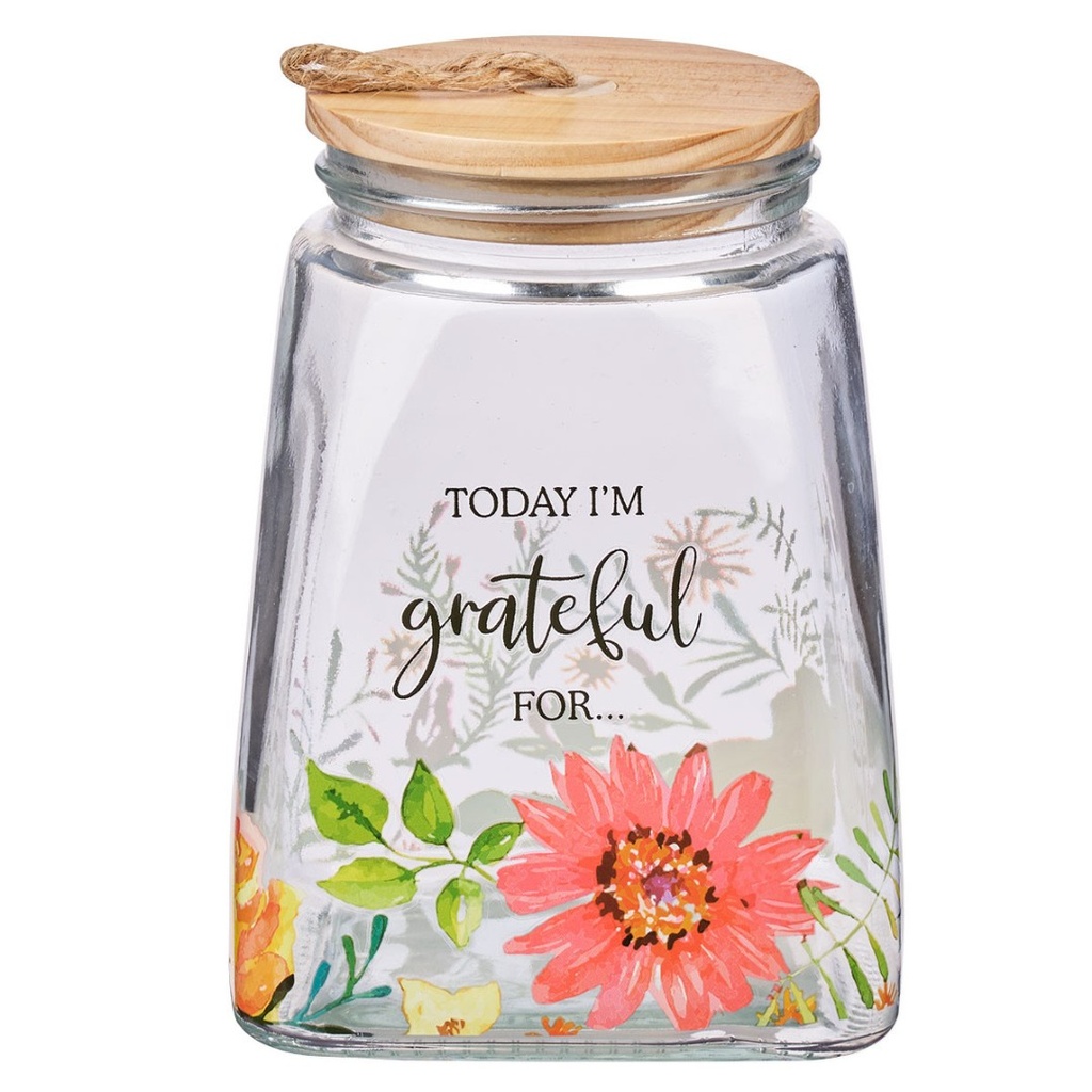 Gratitude Jar Today I'm Grateful For Glass Floral