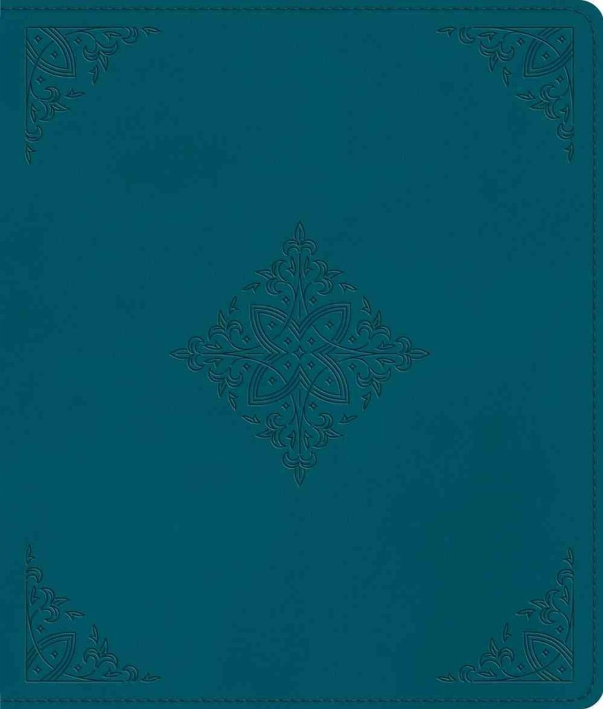 ESV Journaling Bible Deep Teal Fleur-De-Lis Design