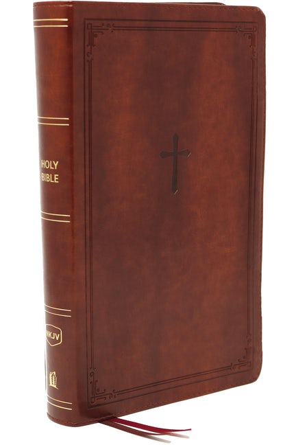 NKJV End-Of-Verse Ref Bible Persl Size L/P Brown I/L
