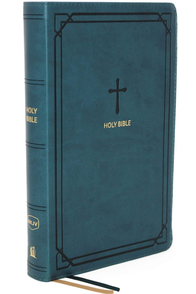 NKJV End-Of-Verse Ref Bible Compact L/P Teal I/L