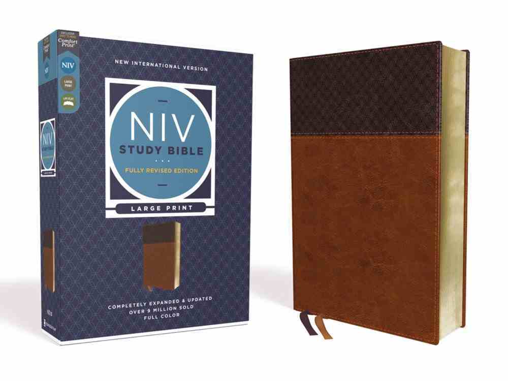 NIV Study Bible Fully Rev Ed Large Print Brown I/L