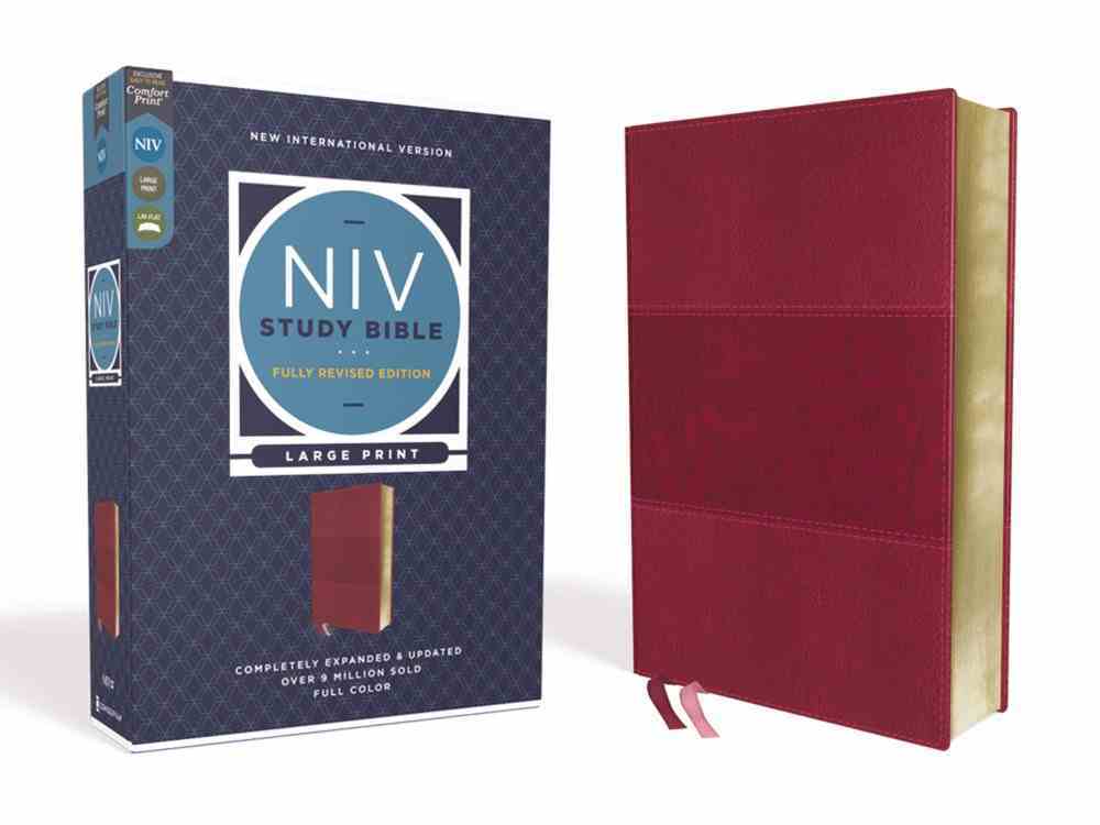 NIV Study Bible Fully Rev Ed Large Print Burgundy I/L