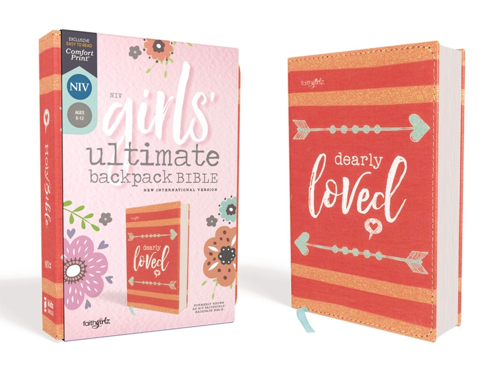 NIV Compact Girls' Ultimate Backpack Bible Coral I/L