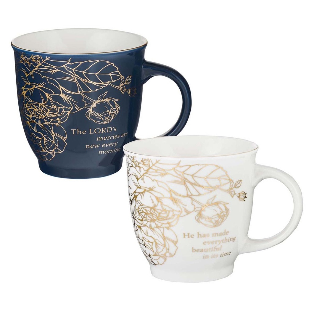 Mug A Beautiful Morning Bue & White 2/Set