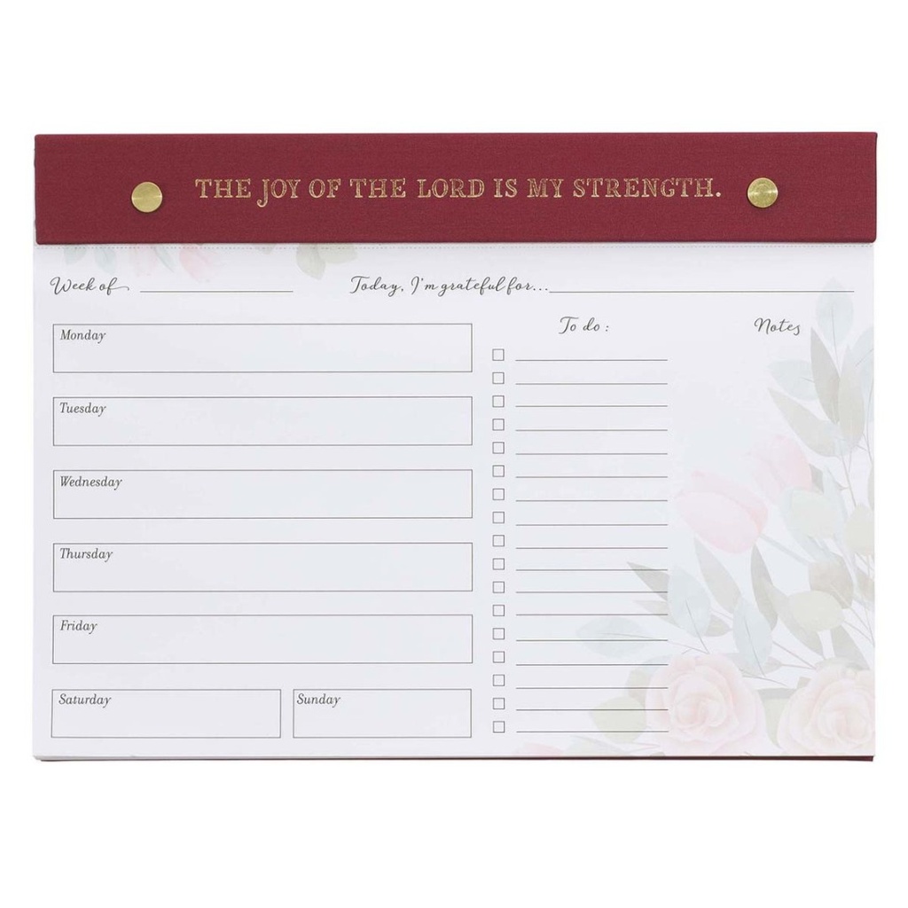 Undated Planner Pad Joy Of The Lord Is My Strength