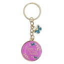 Keyring Live By Faith Purple Metal
