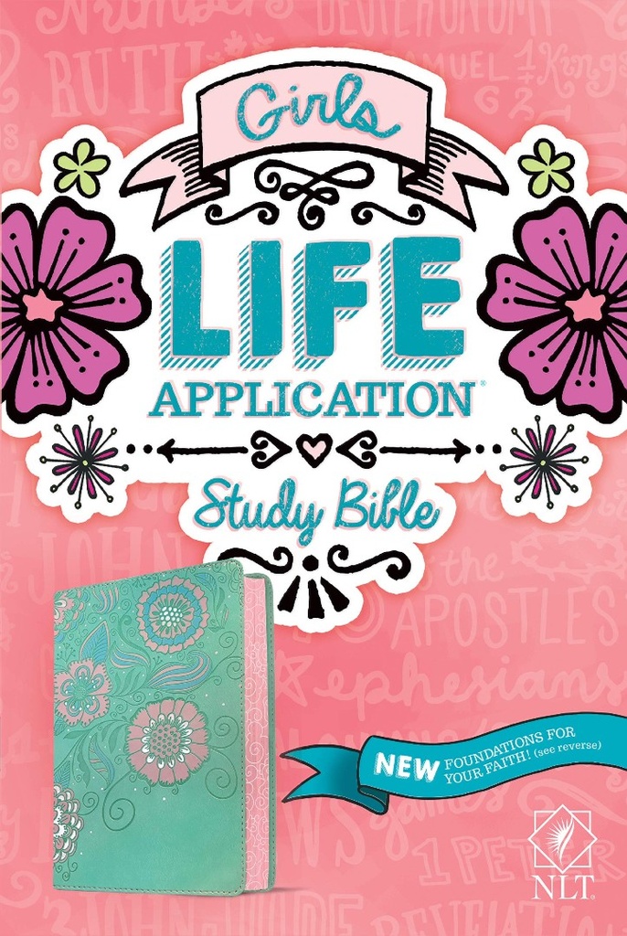 NLT Girls Life Application Study Bible Teal/Pink I/L