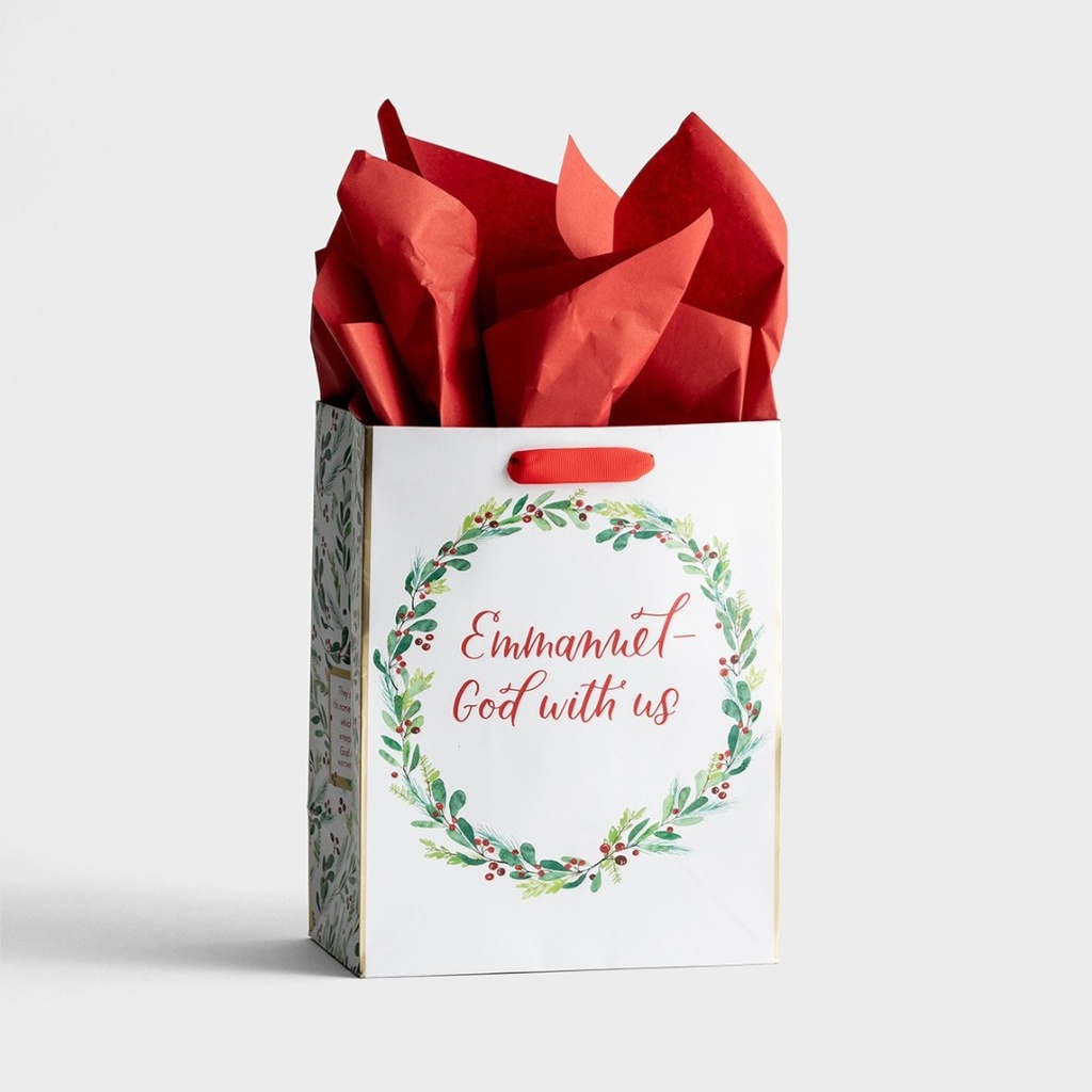 Gift Bag Christmas Wreath Medium