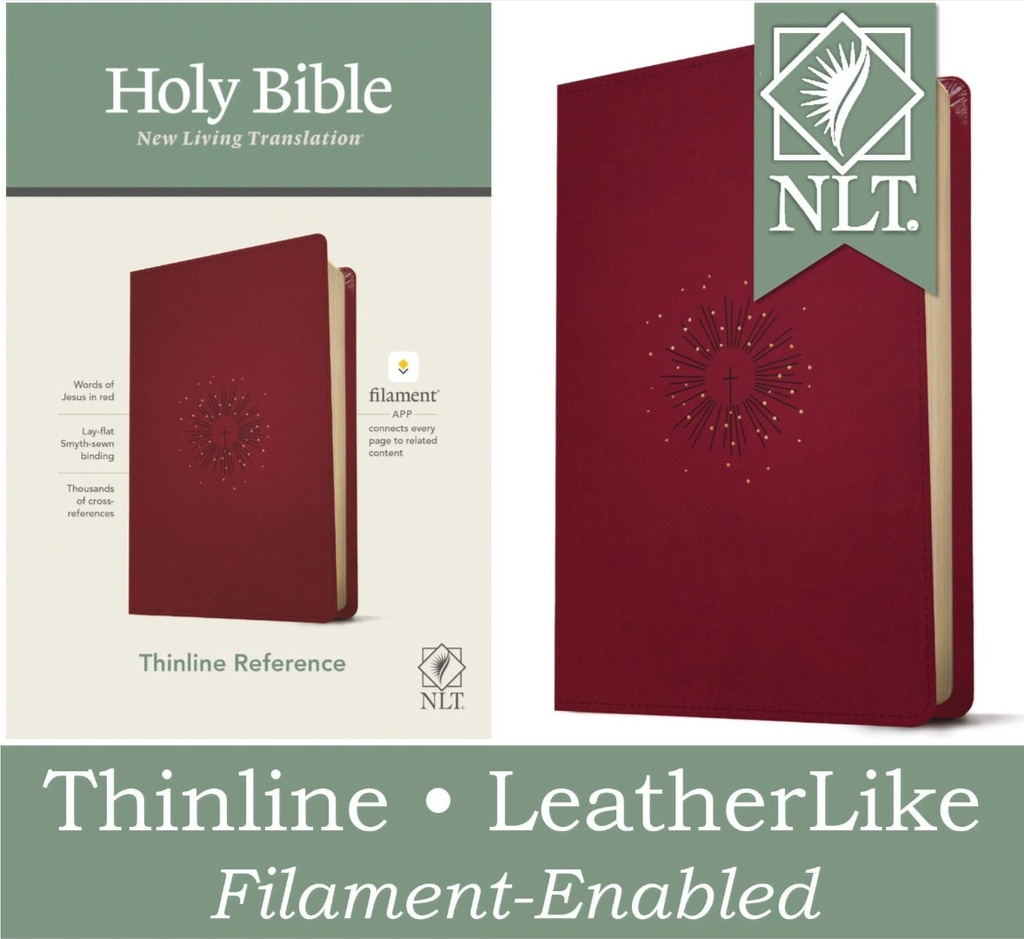 NLT Thinline Ref Bible Filament Enabled Cranberry I/L