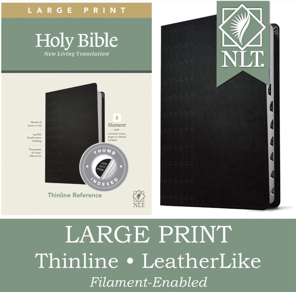 NLT Large Print Thinline Ref Filament Enabled Black Indexed