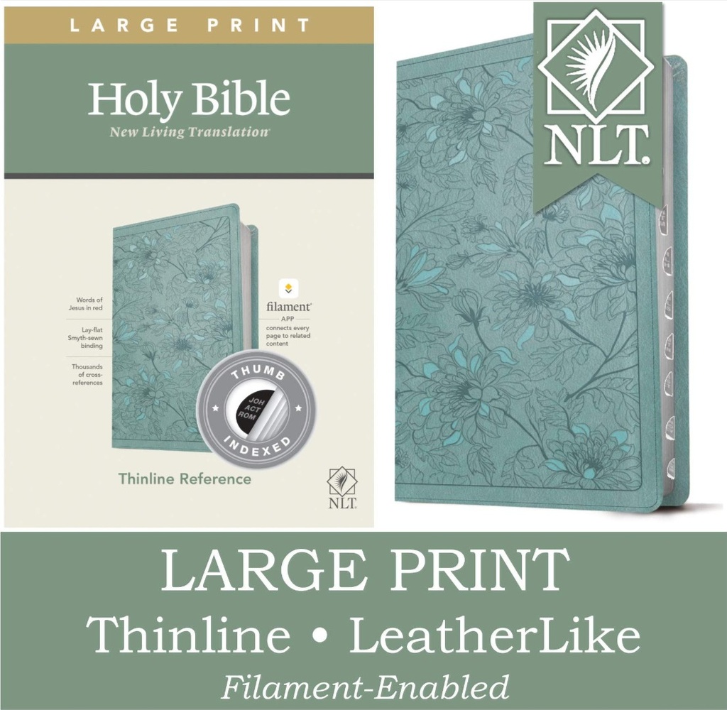 NLT Large Print Thinline Ref Filament Enabled Teal Index