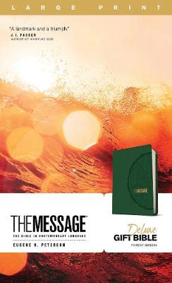 Message Deluxe Gift Bible Large Print Green I/L
