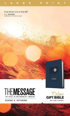 Message Deluxe Gift Bible Large Print Navy I/L