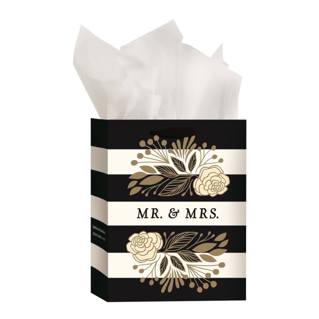 Gift Bag Medium Mr & Mrs Black & White