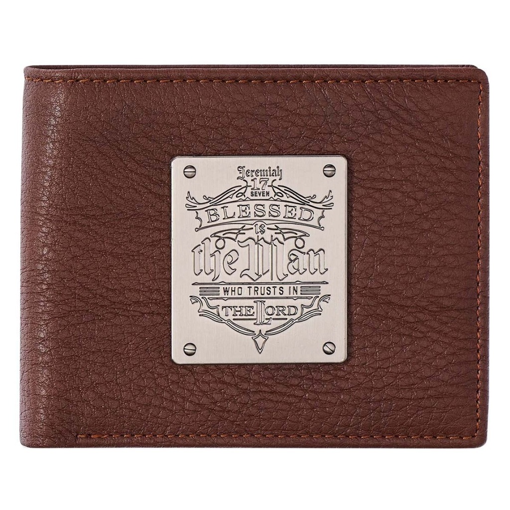 Wallet Blessed Metal Badge Genuine Leather