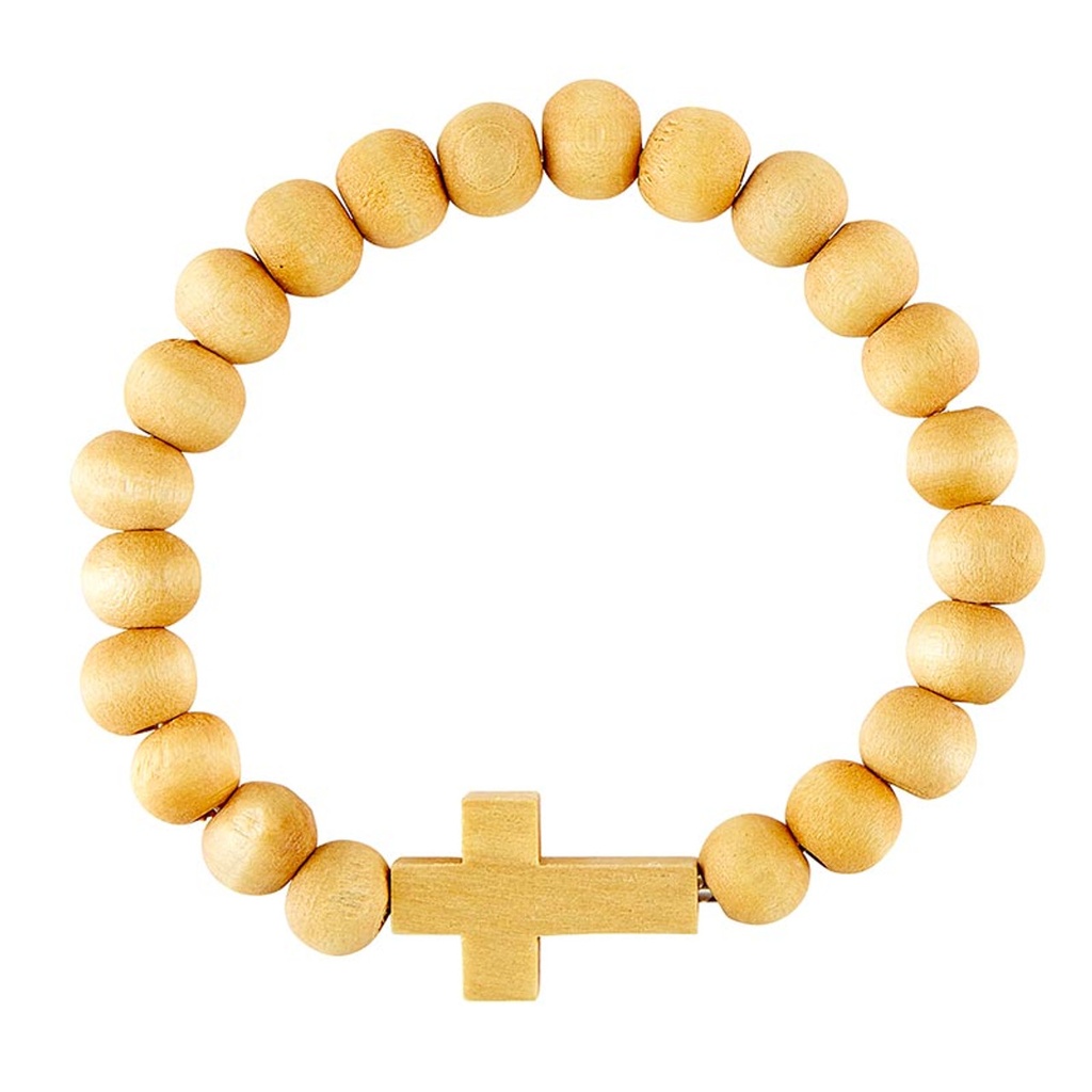 Bracelet Tan Wood Bead