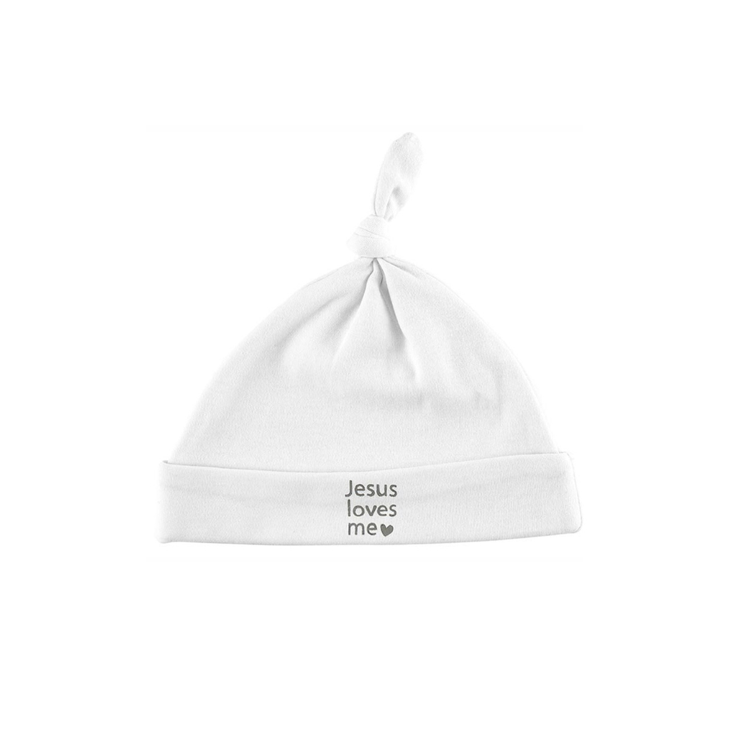 Knotted Hat Jesus Loves Me Cotton