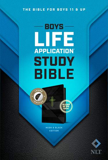 NLT Boys Life Application Bible Neon/Black Indexed