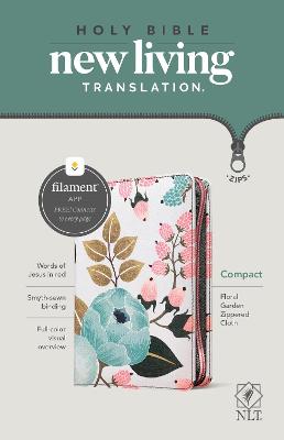 NLT Compact Zipper Bible Filament Enabled Floral I/L