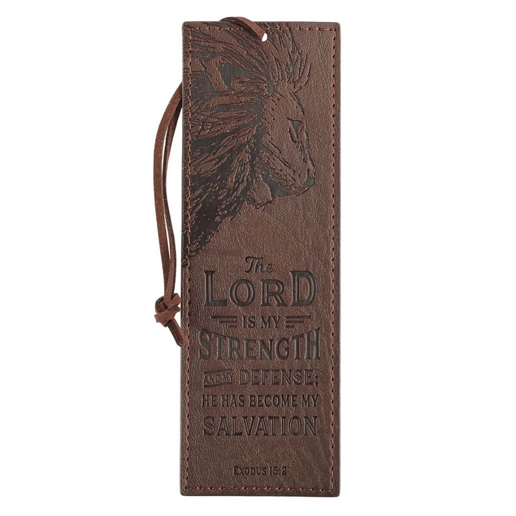 Pagemarker Lord Is My Strength Lion Brown Luxleather
