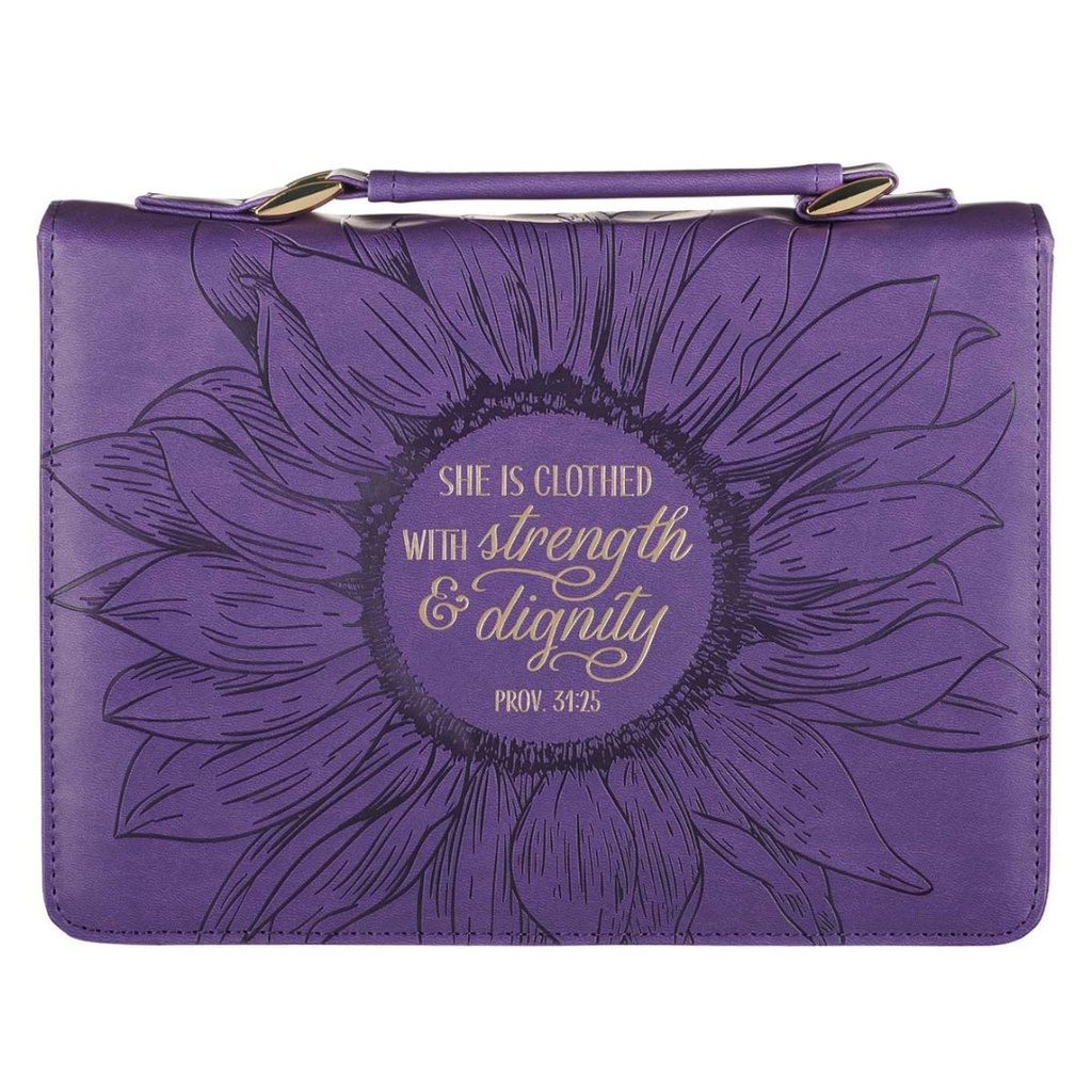 Bible Case Large Strength Sunflower Purple Fashion