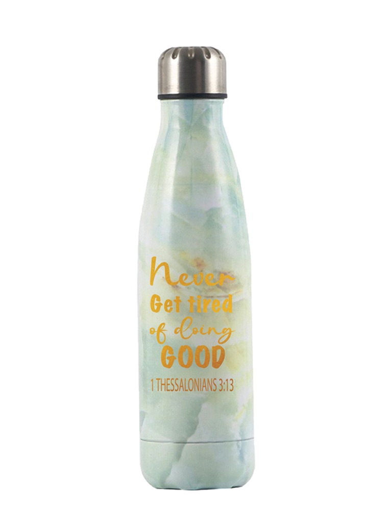 Water Bottle Never Get Tired of Doing Good Green/Gold
