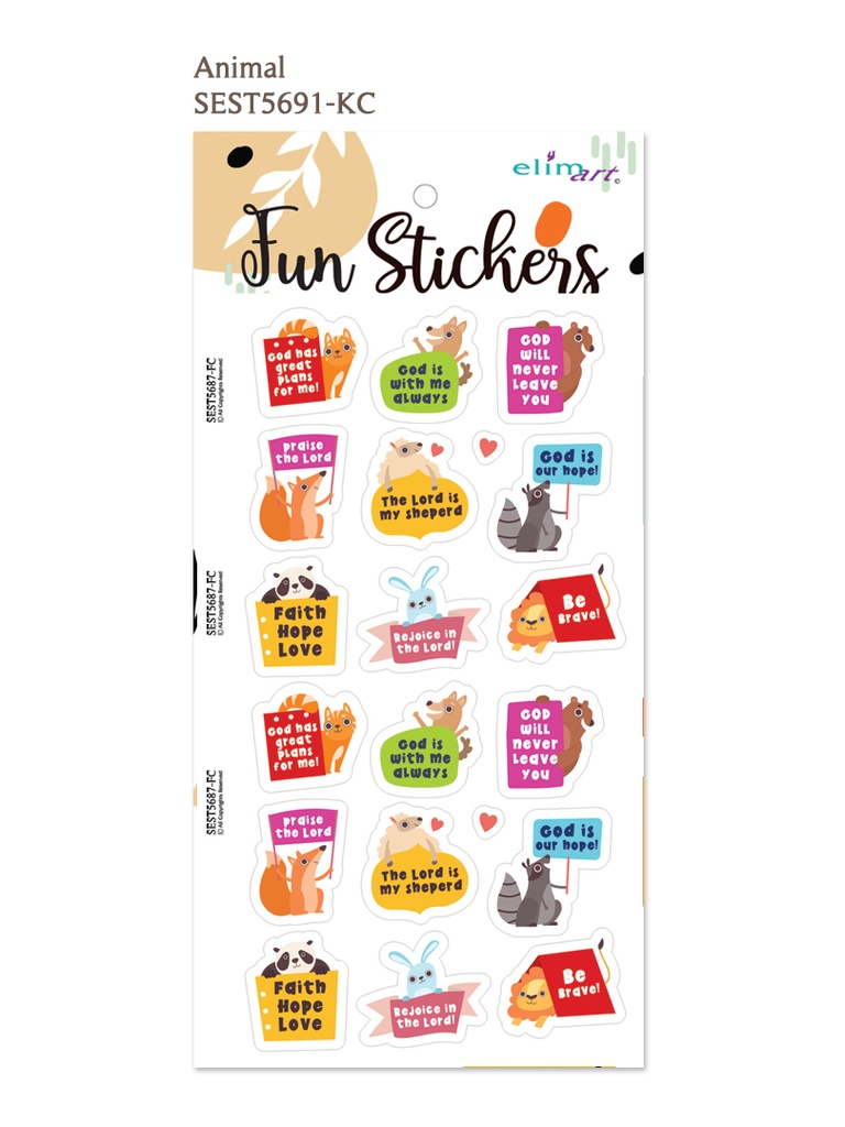 Fun Stickers Animal God Is With Me Always
