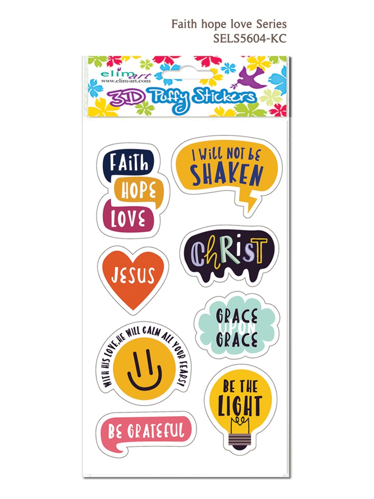 3D Puffy Stickers Faith Hope Love