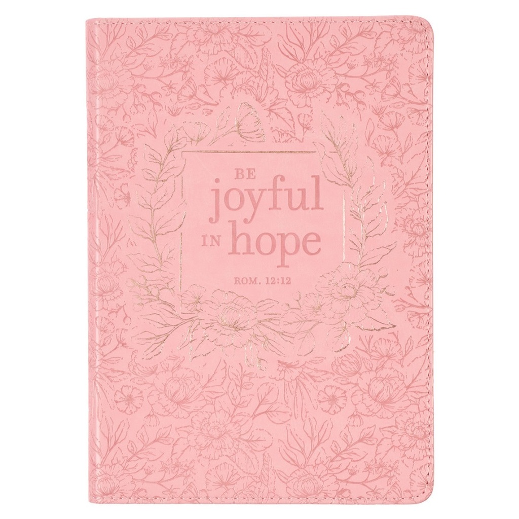 Journal Be Joyful In Hope Pink Luxleather