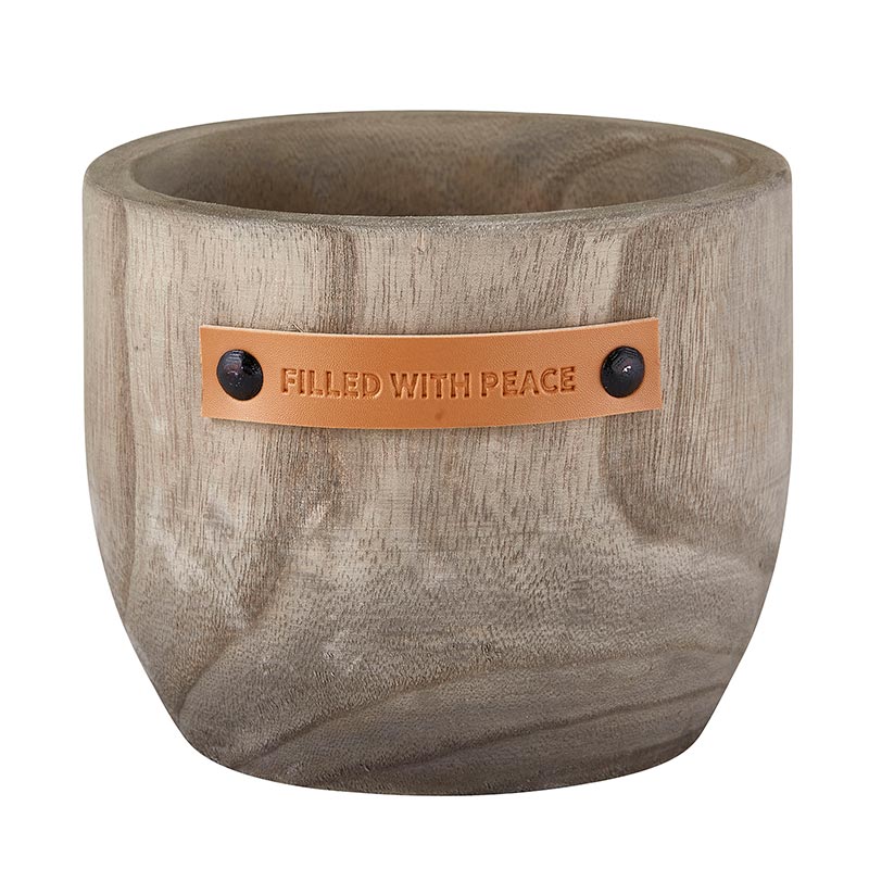 Wood Planter Filled With Peace