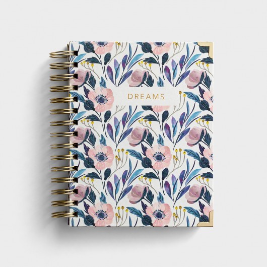 Journal Dreams Purple Floral Wirebound