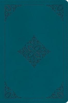 ESV Compact Bible Deep Teal Fleur-De-Lis Design I/L