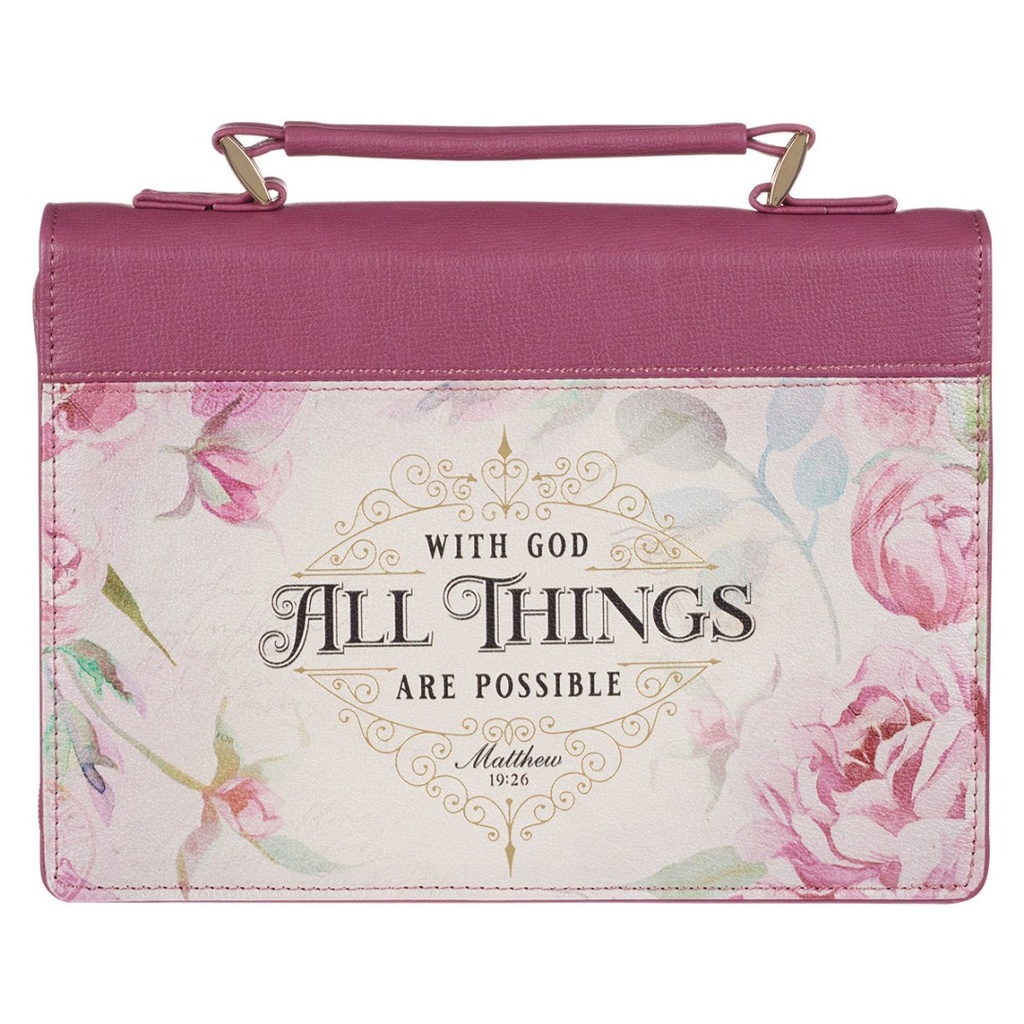 Bible Case Large Pink Flowers All Things