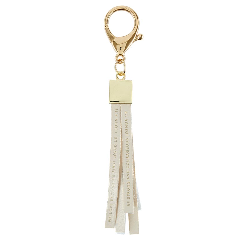 Keyring Joshua 1:9 Linen