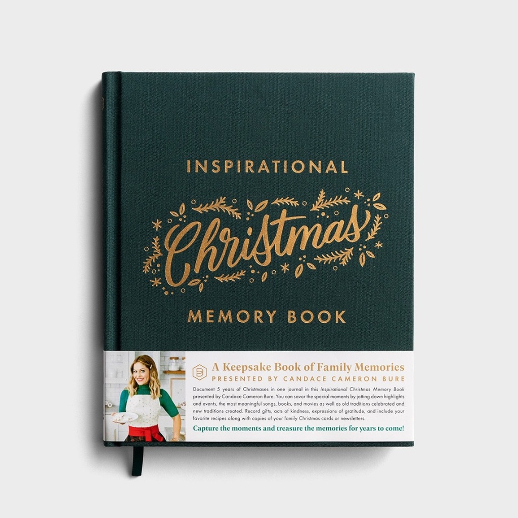 Inspirational Christmas Memory Book Green Linen