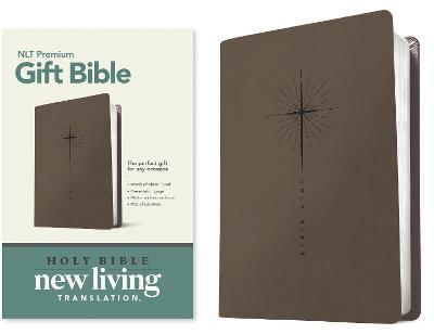 NLT Premium Gift Bible Star Cross Taupe I/L