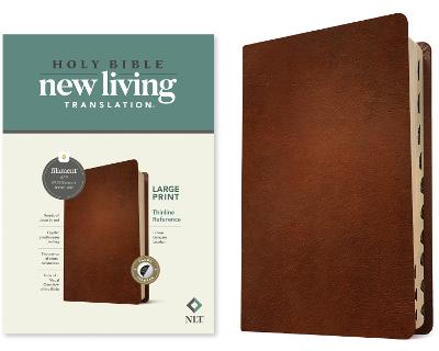 NLT Large Print Thinline Ref Bible Filament Brown Ind