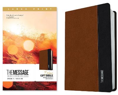 Message Deluxe Gift Bible Large Print Tan/Black I/L