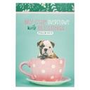 Notepad My Cup Overflows Teal Puppy