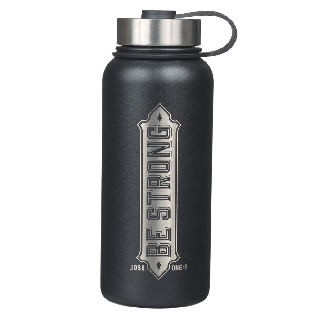 Water Bottle Be Strong Double Wall Insulated Black