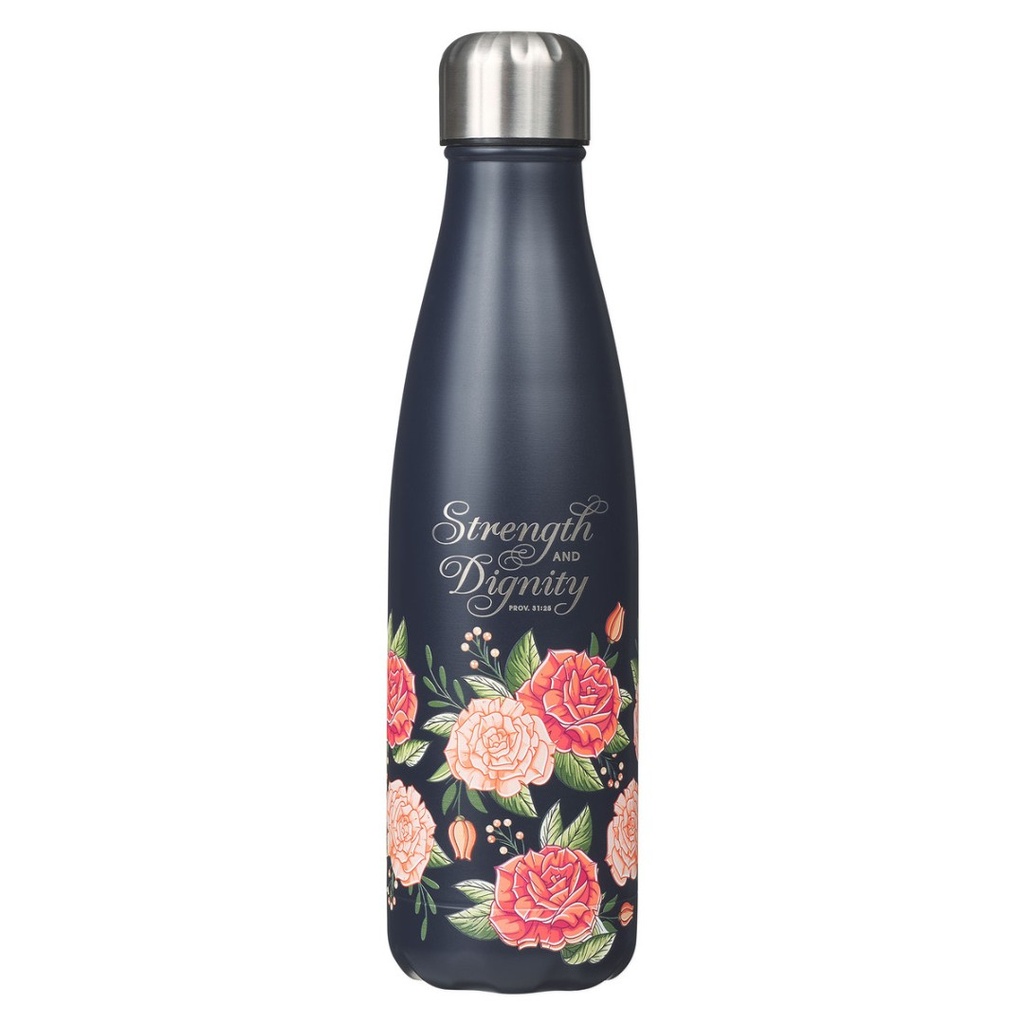 Water Bottle Strength & Dignity Pink Rose SS