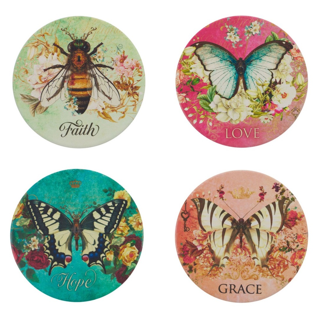 Coaster Set Secret Garden Ceramic 4/Set