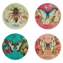 Coaster Set Secret Garden Ceramic 4/Set